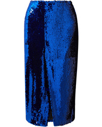 Blue Sequin Pencil Skirt