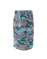 Peter Pilotto Wave Sequin Embellished Pencil Skirt