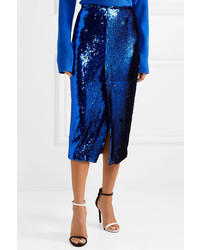 Sally Lapointe Sequined Tulle Midi Skirt
