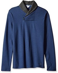Calvin Klein Long Sleeve Color Block Shawl Collar Sweater