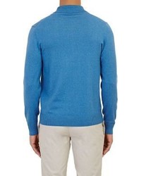 Piattelli Shawl Collar Sweater Blue