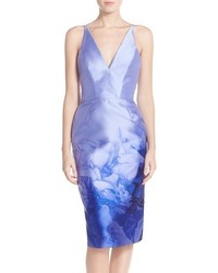 Monique Lhuillier Ml Ombr Mikado Sheath Dress