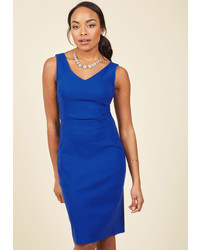 Modcloth Inspired Entrepreneur Sheath Dress In Sapphire In Xl
