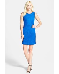 Greylin Moscow Perforated Faux Suede Sheath Dress