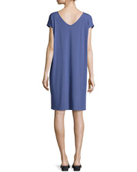 Eileen Fisher Bateau Neck Jersey Shift Dress Plus Size