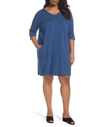 Eileen Fisher Plus Size Organic Cotton Jersey Shift Dress