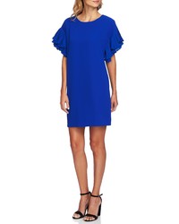 CeCe Tiered Pleated Crepe Shift Dress