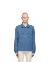 Naked and Famous Denim Blue Loose Weave Dobby Shirt