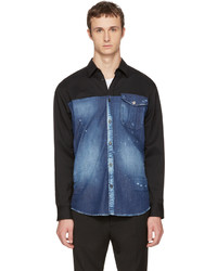 DSQUARED2 Blue And Black Canada Hiking Shirt