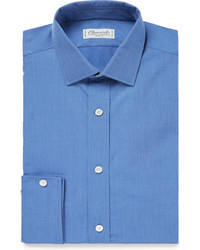 Charvet Blue Slim Fit Cotton Shirt