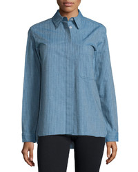 See by Chloe Long Sleeve Button Front Shirt Denim
