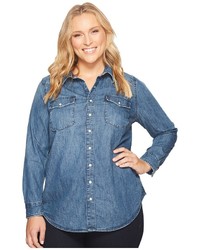 Lucky Brand Plus Size Western Shirt Long Sleeve Button Up