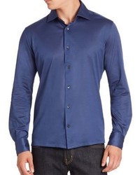 Luciano Barbera Solid Cotton Shirt