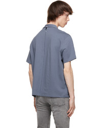 rag & bone Blue Cotton Knit Avery Short Sleeve Shirt