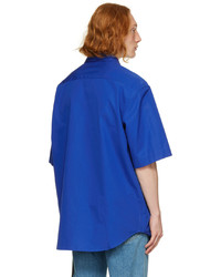 Versace Blue Embroidered Shirt