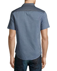 Original Penguin Colorblock Short Sleeve Shirt Dark Blue