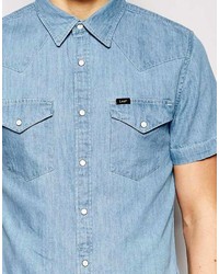Lee Denim Shirt Short Sve Western Slim Fit Blue Book