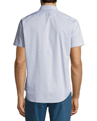 Theory Zack S Grid Dobby Short Sleeve Shirt Navy