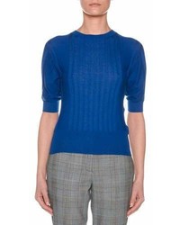 Agnona Crewneck Short Sleeve Superfine Cashmere Sweater