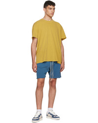 Les Tien Blue Cotton Shorts
