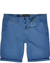 River Island Blue Slim Chino Shorts