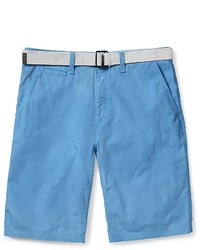Calvin Klein Micro Ripstop Solid Belted Cotton Shorts