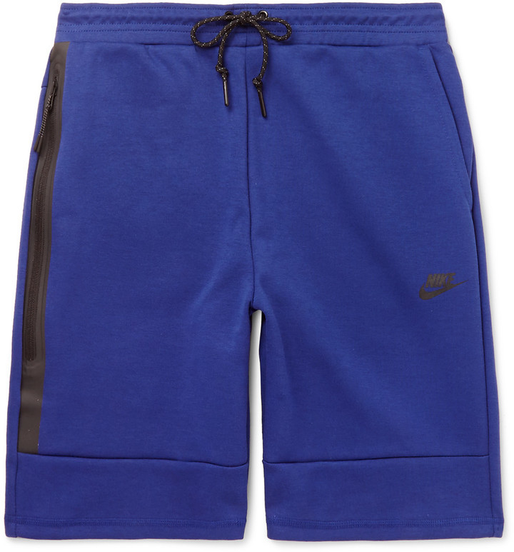 nike fleece shorts blue