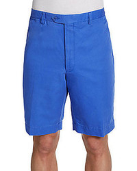 Santorelli Cotton Linen Flat Front Shorts