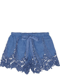 Miguelina Gwen Crocheted Cotton Blend Shorts
