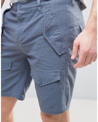 Asos Slim Cargo Shorts In Blue
