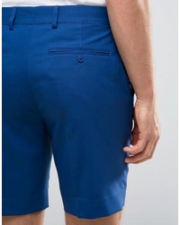 Asos Slim Tailored Shorts In Blue