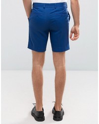 Asos Slim Tailored Shorts In Blue
