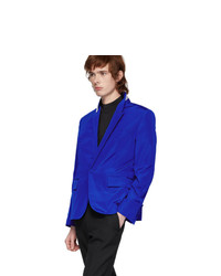 Haider Ackermann Blue Silk Classic Blazer
