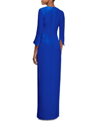 Cushnie et Ochs 34 Sleeve V Neck Gown Wchain