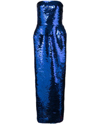 Oscar de la Renta Sequinned Strapless Gown