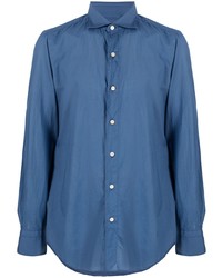 Finamore 1925 Napoli Cutaway Collar Silk Shirts