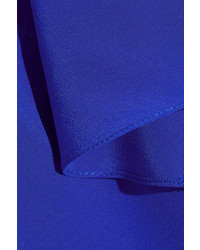 Fendi Off The Shoulder Silk Crepe De Chine Top Cobalt Blue