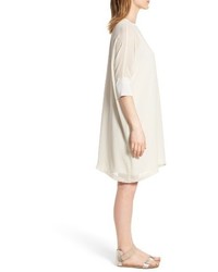 Eileen Fisher Petite Dolman Sleeve Silk Shift Dress