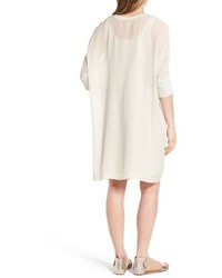Eileen Fisher Petite Dolman Sleeve Silk Shift Dress