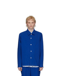 Blue Silk Shirt Jacket