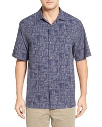 Tommy Bahama Big Tall Thatch Of The Day Silk Blend Camp Shirt