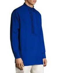Salvatore Ferragamo Mandarin Collar Silk Shirt