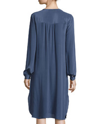 Calypso St. Barth Calypso St Barth Lita Silk Shirtdress Dark Blue