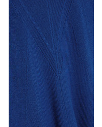 Diane von Furstenberg Alycia Ribbed Wool And Silk Blend Sweater Bright Blue