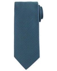 Eton Neat Basketweave Silk Tie Teal