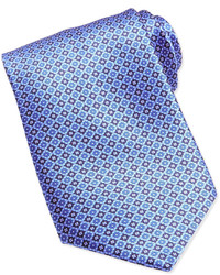Stefano Ricci Neat Medallion Pattern Silk Tie Blue