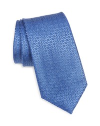 Canali Neat Silk Tie In Light Blue At Nordstrom