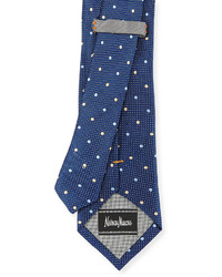 Neiman Marcus Textured Dot Silk Tie Navy