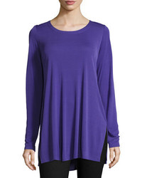 Eileen Fisher Silk Jersey Long Sleeve Tunic Plus Size