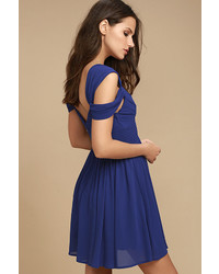 Come Away With Me Royal Blue Skater Dress